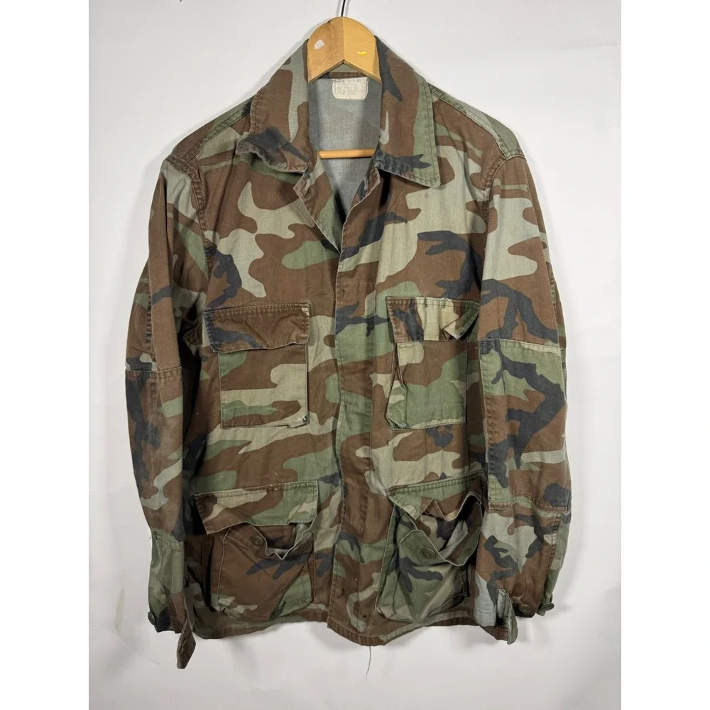 Vintage US Military Woodland Camo BDU Field Jacket Mens Medium Regular Utility